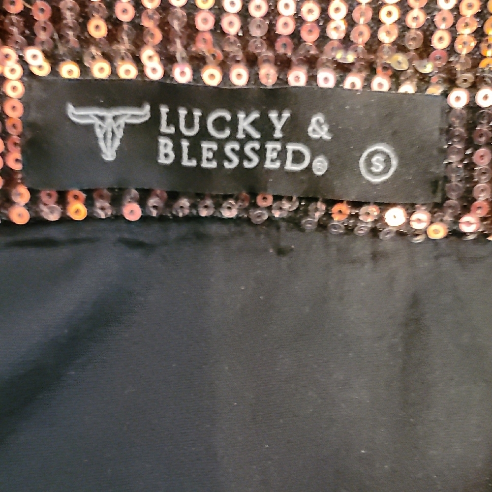Lucky & Blessed Sequin And Fringe Jacket View 2